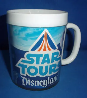 Star Wars Star Tours 1986 Disneyland Thermal Plastic Cup Mug C-3PO R2-D2 4in • £48.21