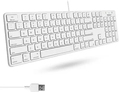 Macally Slim USB Wired Keyboard For Mac And Windows PC - Full Size 104 Key • $54.19