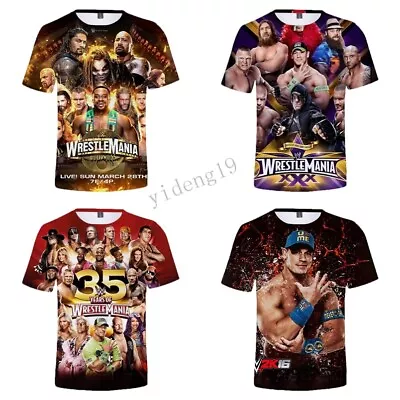 WWE Wrestling Top Boys Kids Mens 3D Casual T-Shirt Short Sleeve Tee Tops Gift • $18.14