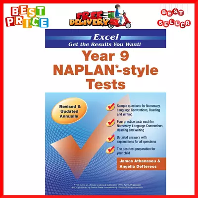 Excel NAPLAN*-style Tests Year 9 By Athanasou Paperback Book AUS NEW • $31