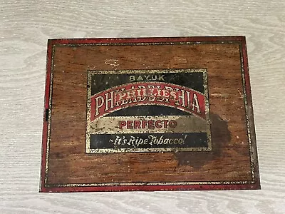 Vintage Bayuk  Philadelphia Phillies Perfecto Tobacco Cigar Tin Box 1929 Empty • $10