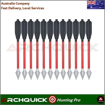 ARCHQUICK 6.5  Crossbow Bolts Aluminium Arrows 2 Blade Broadheads BLK • $28.50