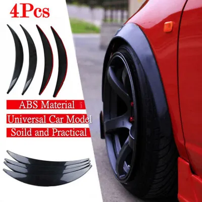 4PCS Carbon Fiber Look Car Wheel Eyebrow Arch Protector Trim Lips Fender Flares • $25.58