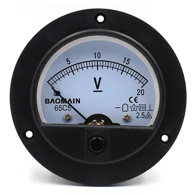 65C5 Analogue Panel Meter Volt Voltage Gauge Analog Voltmeter DC 0-20 V • $19.01