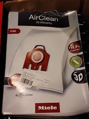 Genuine Miele FJM Vacuum Cleaner Airclean Bags 4 Bags 2 Filters Damaged Box #H5 • $16.50