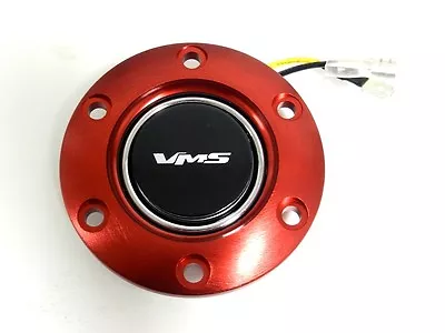 Vms Racing Red Steering Wheel Ring & Horn Button Bk D • $24.95