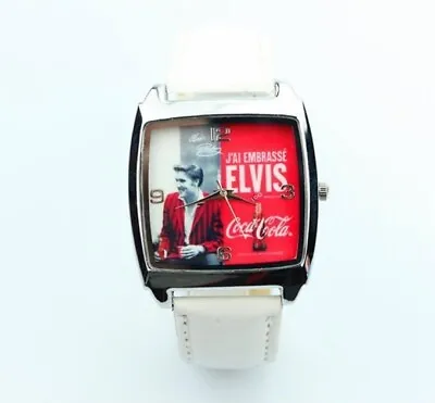 Elvis Presley - J’ai Embrassé Coca Cola Men’s Wrist Watch-White (LD1) • $29.99