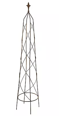 Metal Garden Obelisk Climbing Plant Frame Support 130cm Natural Rust  • £27.99