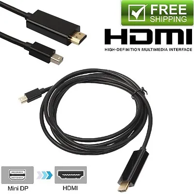 Mini Displayport Thunderbolt To HDMI Adapter 6ft Cable For MacBook Air Pro Black • $9.99