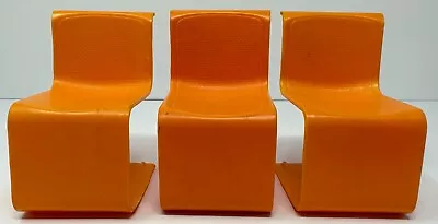 Vintage Lot Of 3  1973 Orange Barbie Townhouse MOD  S  CHAIRS  7825-0050 • $9.99