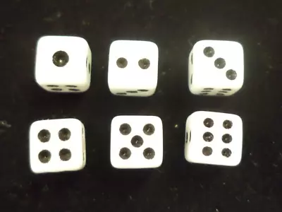 6X Small 5/16  SQUARE WHITE DICE SET LOT 8mm D6 • $8.88