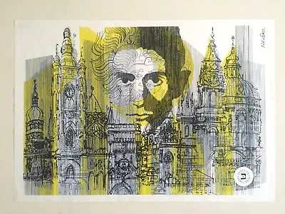 Franz Kafka Exposition Rare Vintage Josef Flejsar Czech Lithograph Print Poster • $940