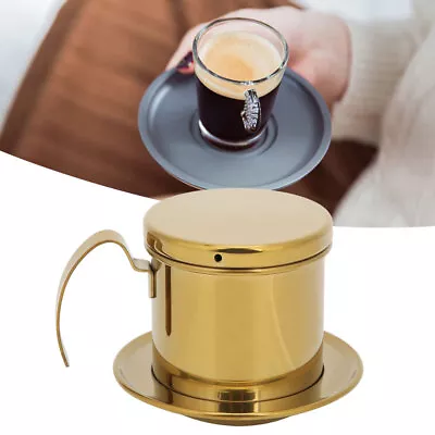 (Gloss Gold)Vietnamese Stainless Steel Coffee Filter Drip Pot Maker Pot Home AOS • $20.60