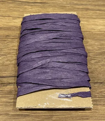 10M Of Purple Raffia Ribbon Paper Wrapping Ribbon Christmas Craft DIY • £1.34