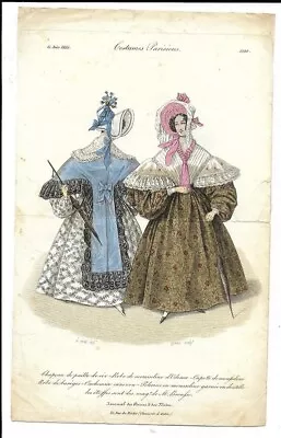 Journal Des Dames   Regency Fashion Plate    Costume Parisien  1835   Plate 3280 • £9.99