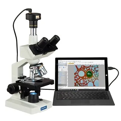 OMAX 40X-2500X Digital LED Lab Compound Trinocular Microscope W 1.3MP USB Camera • $328.99