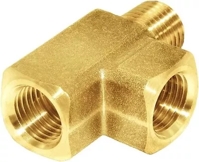 Joywayus Brass Pipe Fitting Barstock Street Tee T 3 Way NPT 1/4  Female × 1/4  F • $12.99