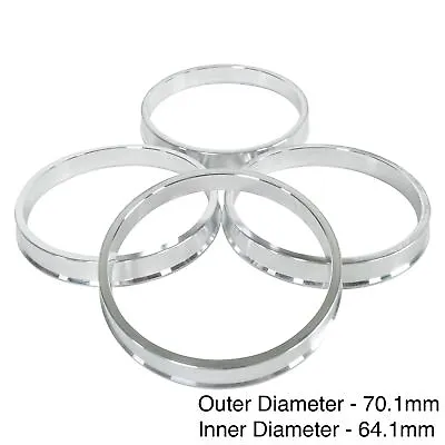SET OF 4 HUB CENTRIC HUBCENTRIC ALUMINUM RINGS 70.1mm - 64.1mm 66 64.10 • $10.95