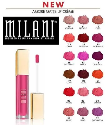 MILANI AMORE MATTE LIP CREME COLOR LIPSTICK BRAND NEW - All Shades • £11.99