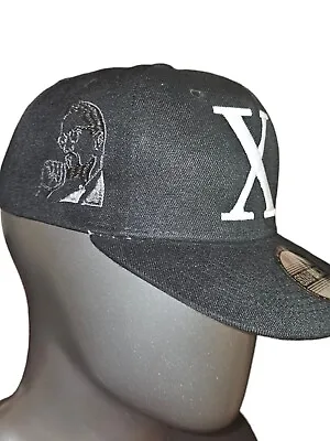 Malcolm X Hat Black Flat Bill Snapback NEW • $25.48