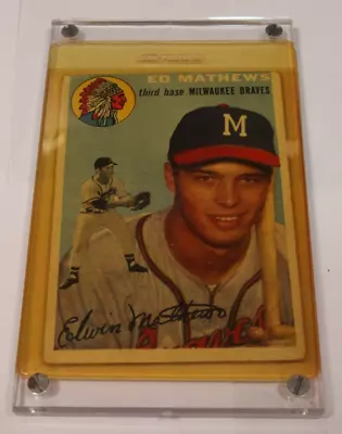 1954 Topps Ed Matthews #30 Milwaukee Braves Baseball Card • $80