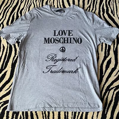 Love Moschino Registered Trademark Cotton Mens T-Shirt Grey  - Size XXXL / 3XL • $49