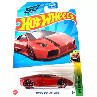 Hot Wheels 2023 Lamborghini Reventon Metalflake Red Hw Exotics 224/250 Free Ship • $8.25