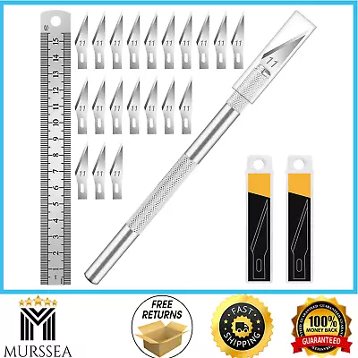 Kit Exacto Knife Set 20Pcs Blade Refill Xacto For Leather Craft Pen Cutter Razor • $9.75