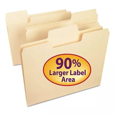 Smead SuperTab File Folders 1/3 Cut Top Tab Letter Manila 100/Box 10301 • $21.68