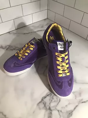 Men’s Von Dutch Velvet Suede Casual Sporty Shoes Purple Yellow Sz 10.5 Vikings • $115.99