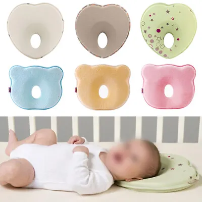 £6.99 • Buy Newborn Baby Cot Pillow Prevent Flat Head Memory Foam Cushion Sleeping Support