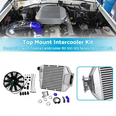 Intercooler Kit & Fan Suitable For Toyota Landcruiser 80 100 105 Series 1HZ 4.2L • $320.59