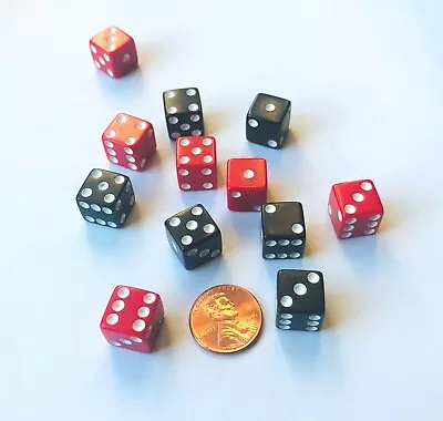 NEW 6 Red & 6 Black 12mm Dice Six Sided D&D RPG Game MTG WARHAMMER D6  • $3.97