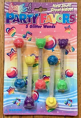 Vintage Lisa Frank Party Favors 5 Glitter Wands New Sealed Animals Theme NOS • $24.95