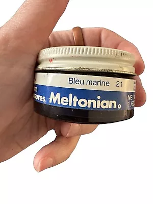 Meltonian Boot Shoe Cream Polish Shine Protect Leather Blue Marine #21  1.60 Oz • $10