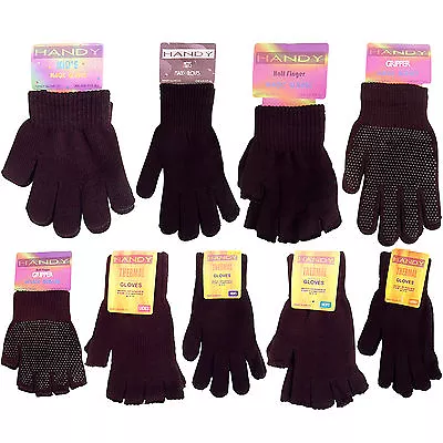 New Mens Boys Ladies Magic Half Finger Fingerless Grip Gripper Gloves Thermal   • £2