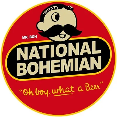 National Bohemian Beer W/ Mr. Boh NEW Sign 28  Dia. Round AMERICAN STEEL • $129.88