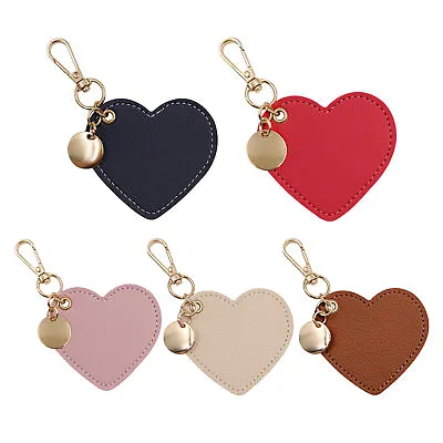 PU Leather Heart Keychain Bag Charm Key Ring Fob Women Purse Handbag Charm • £6.89