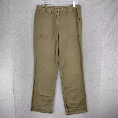 J. Crew City Fit Pants Womens Size 6 Twill Tan Relaxed Wide Leg Mid Rise Cotton • $16.95