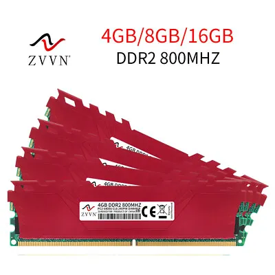 16GB 8GB 4GB DDR2 800MHz PC2-6400U 240Pin Intel DIMM Desktop Memory RAM RED LOT • $6.53