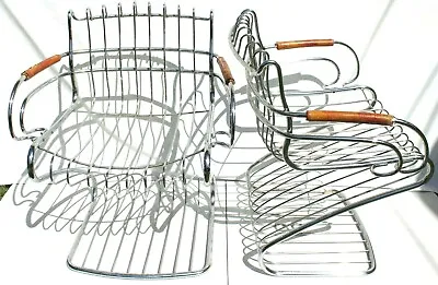 $1250 • Buy Vtg Matching MCM RINALDI Italian Metal / Chrome Dining Chairs (2) 