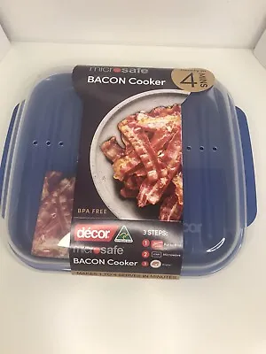 Decor Microwave Safe Bacon Cooker Blue • $19.99