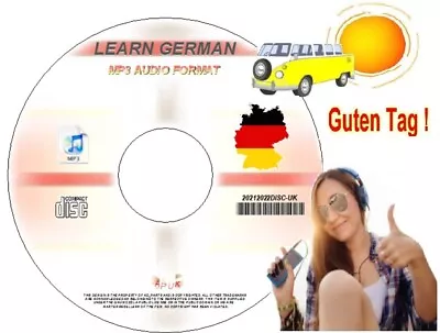 LEARN German Complete Language Training Course MP3 FORMAT AUDIO CD   • £3.79