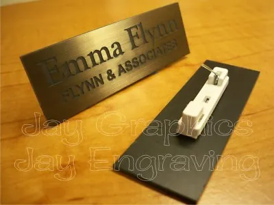 Custom Engraved Bronze Name Tag Badge | Employee Identification ID Personalized • $7