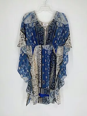 Va Va By Joy Han Multicolor Print Sheer Dress W/ Slip Women’s Size Large • $21.99