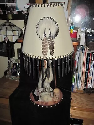 Southwestern (Indian Like) Teepee Hut Dreamcatcher Feathers Table Lamp • $68