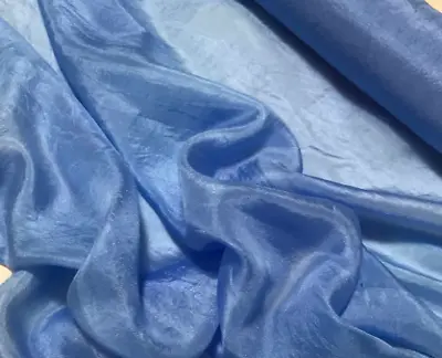 Hand Dyed CORNFLOWER BLUE China Silk HABOTAI Fabric • $11.99