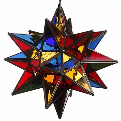 15 Inch Multi Color Glass Star Light Pendant • $179.95