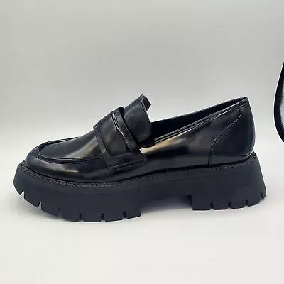 Zara Black Chunky Loafers Rubber Sole Size 8.5 To 9 • $50