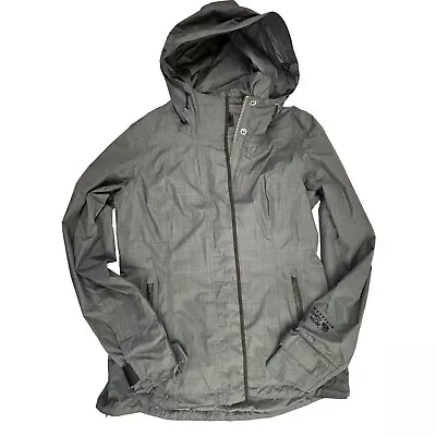 Mountain Hardwear Gray Jacket Size XS Hooded Rain Shell Hiking • $37.97